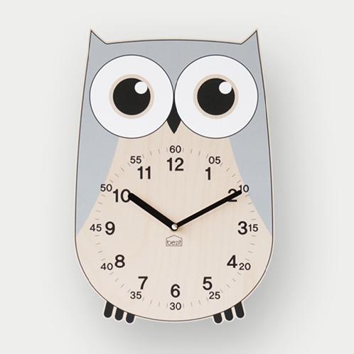 Rich Owl non-ticking Silent Wall Clock (gray)