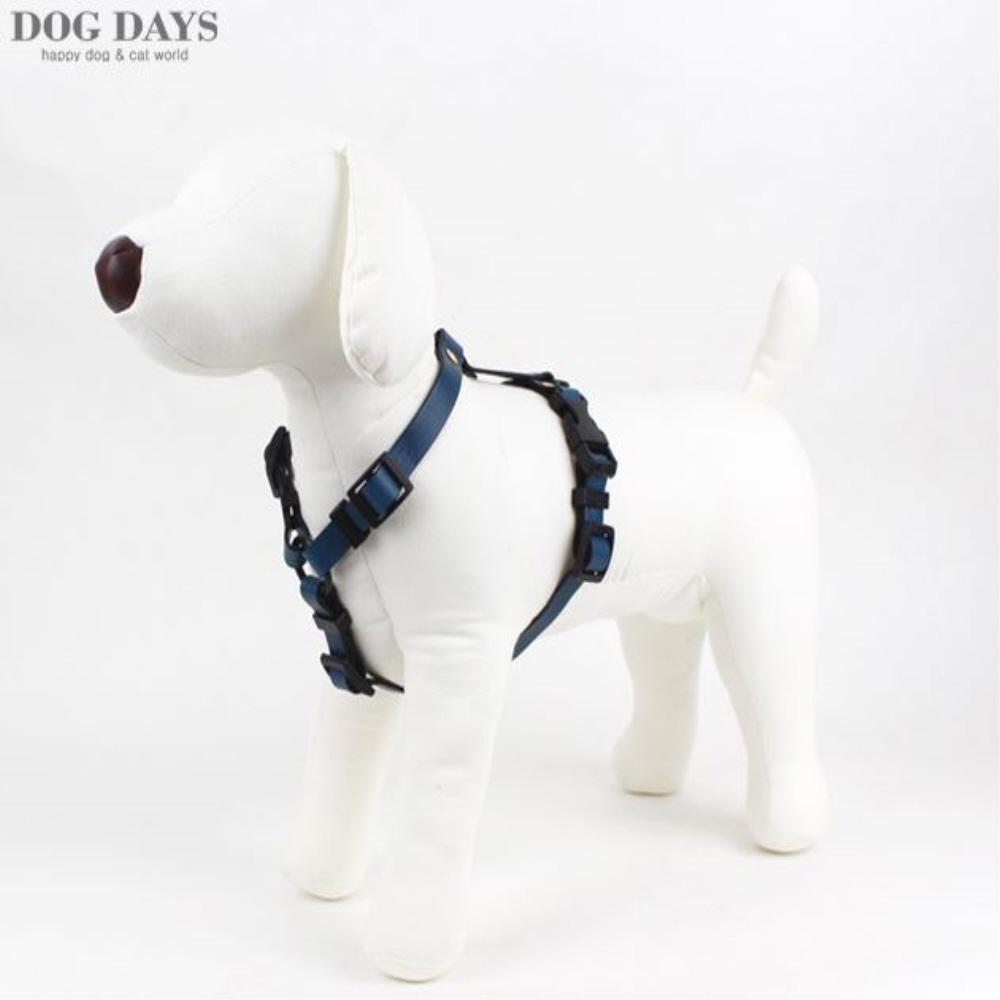 Retro leather black harness(Blue)