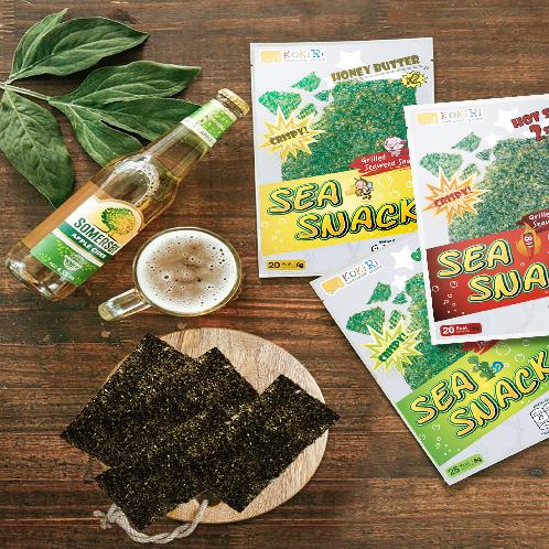 KOKIRI SEA SNACK(Grilled seaweed snack) | Seaweed, Laver Snack, Seaweed Snack, Laver, Crispy, Seafood, Korean Seaweed
