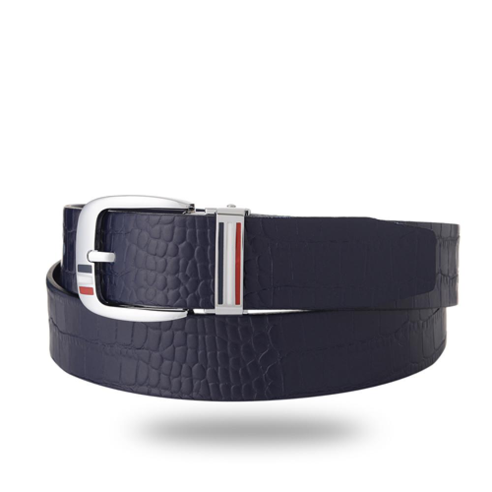 YEUNWOO cowhide Crocodile Pattern BELT x Round  Buckle