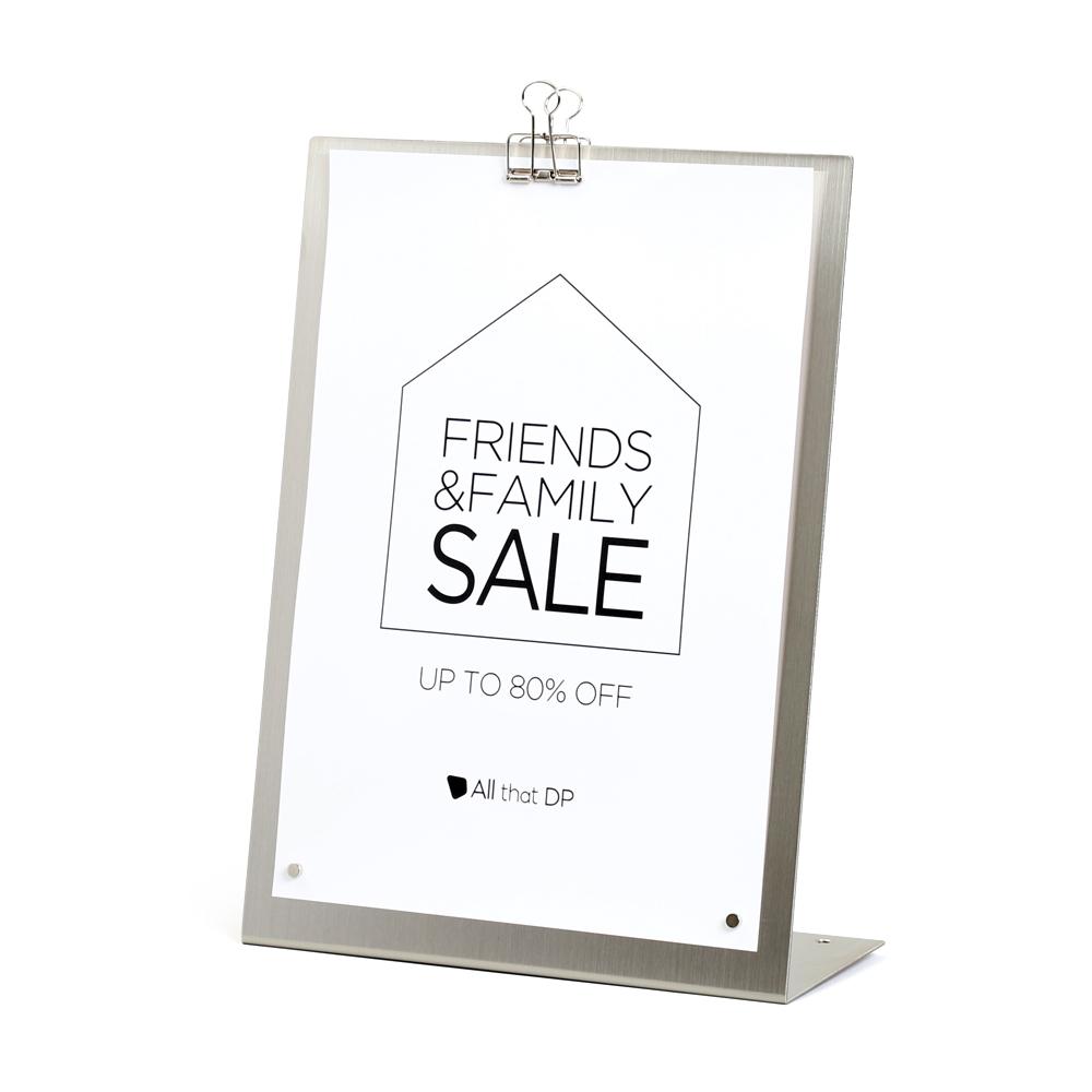 BONES A4 Stand POP Metal Menu Pad