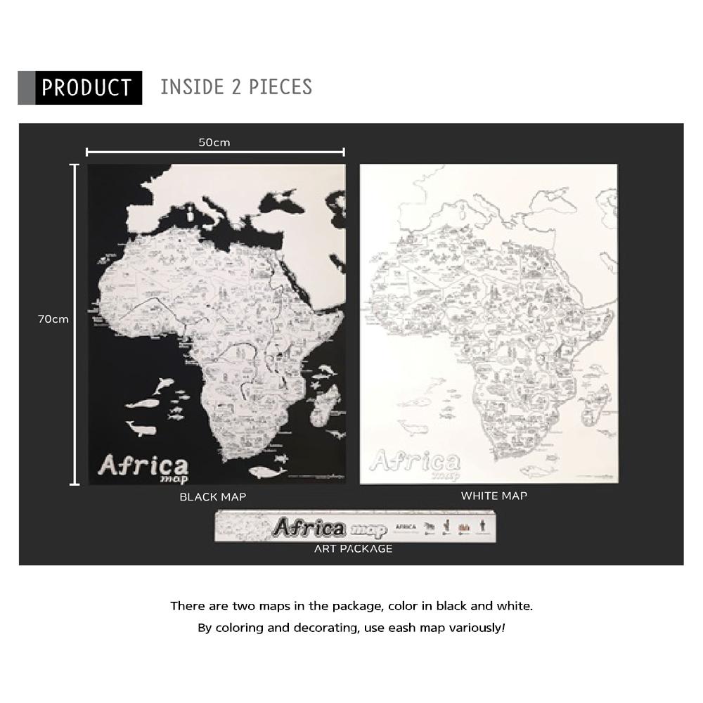 Dream Sky Nation-Map Decorative Coloring Painting DIY Paper Continent Map - Africa