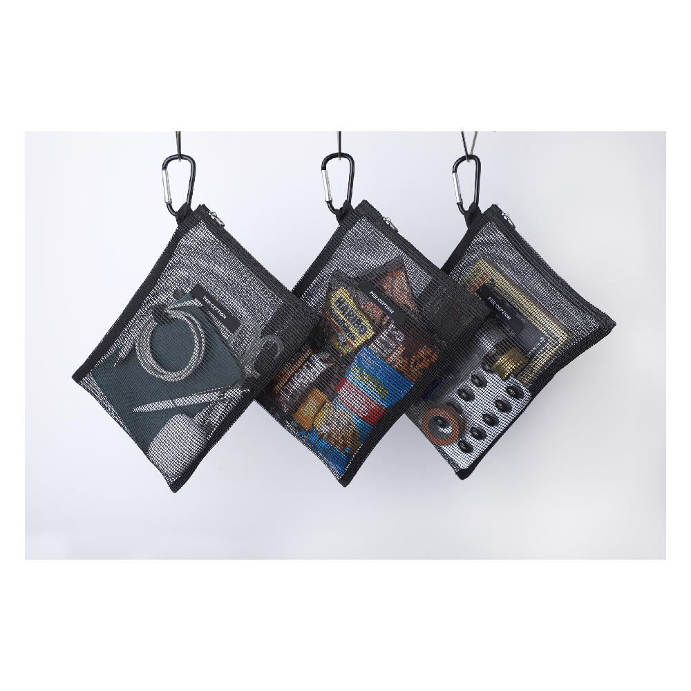 Men Travel Kit Mesh Toiletry Pouch Supplier | PER:CEPTION (PERCEPTION) - Karabiner Pouch