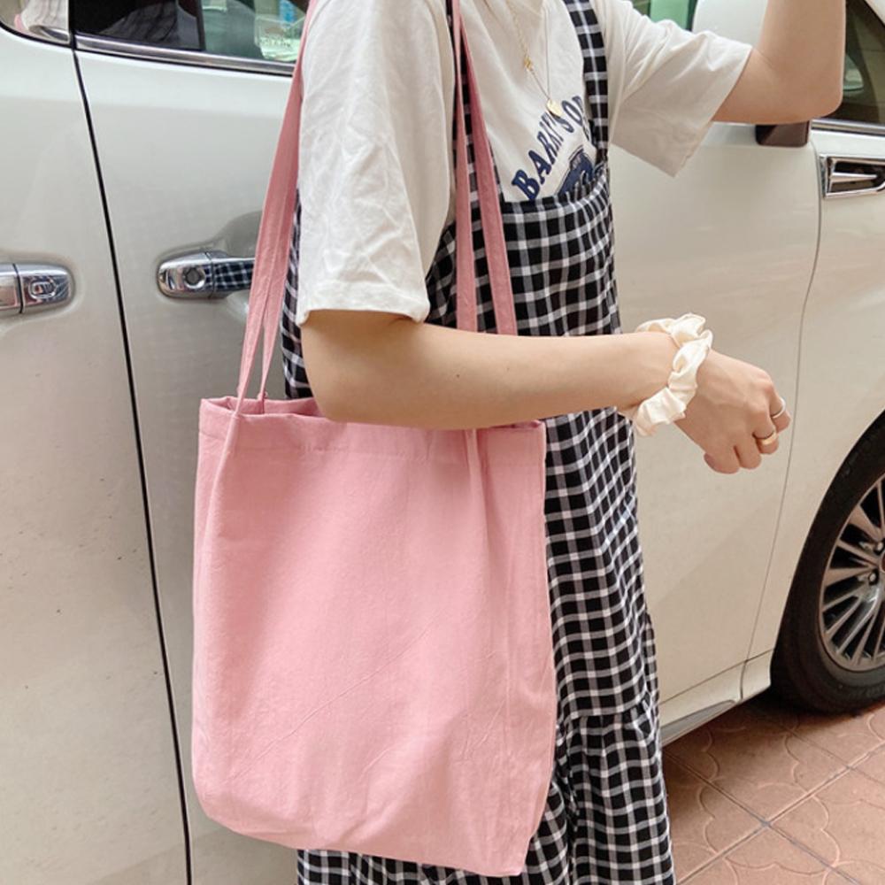 Eco Reusable Cotton Cloth Tote 2021 Grocery Ladies Handbags Women Canvas Shoulder Shopper Bags