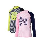 Made in Korea Junior Rash guards Stripe T-Shirst for girls