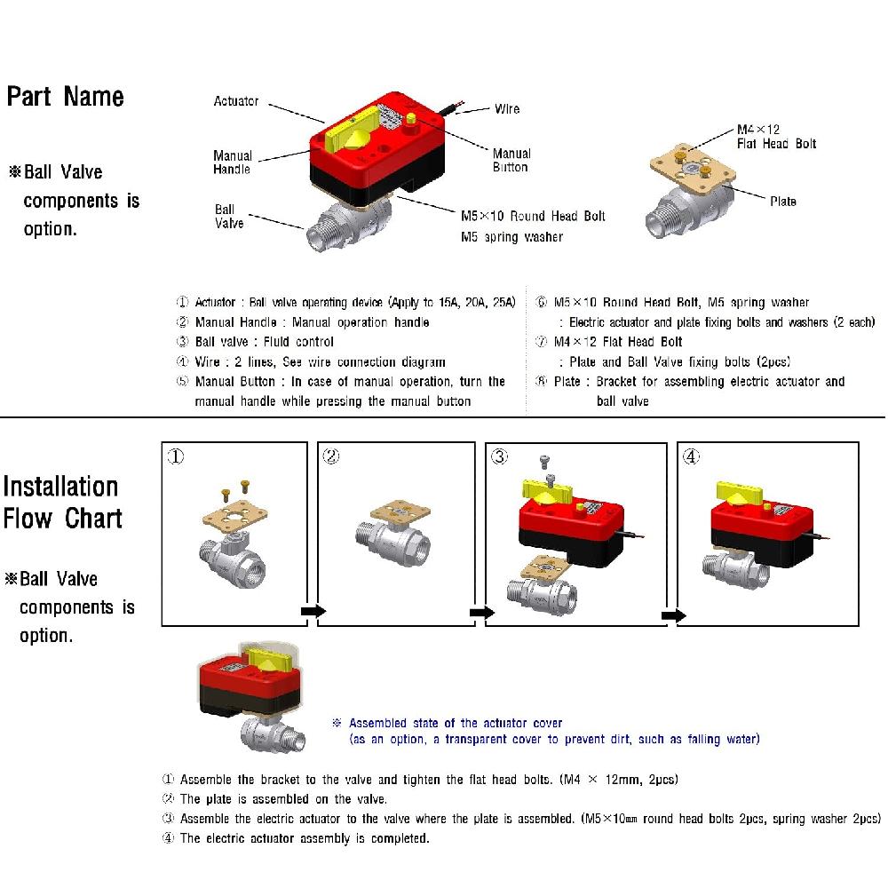 Motorized Actuators DC 12~24V (Excluding Ball Valve)  - AT-2TC (2-wire(Auto Return))