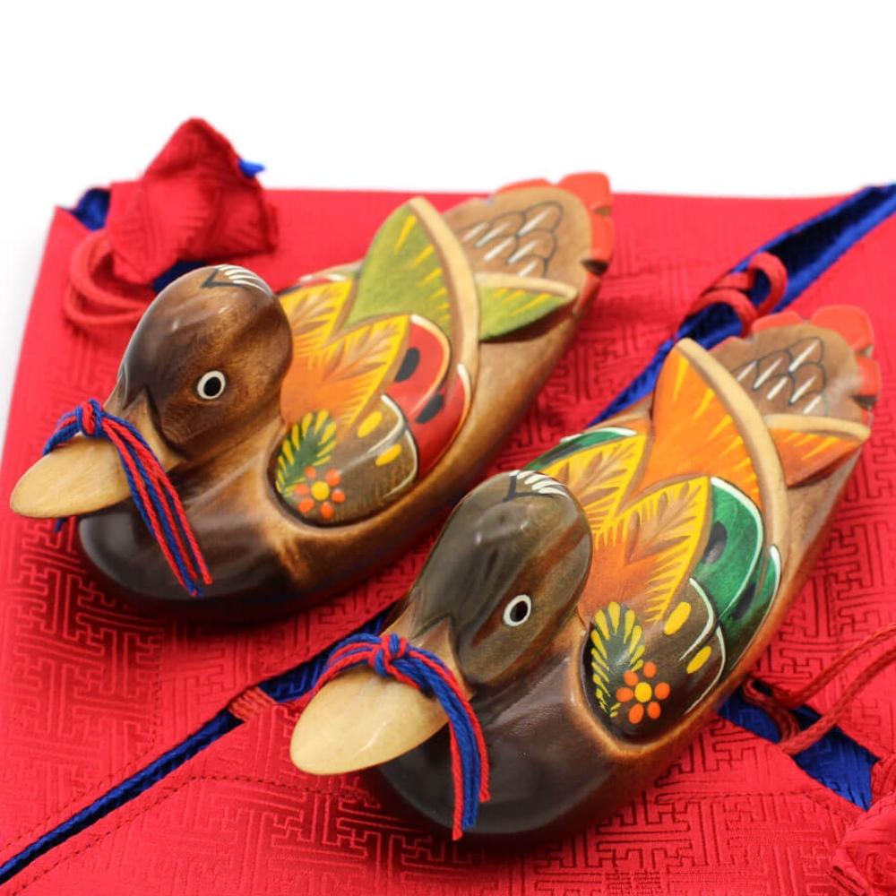 Handcrafted Wooden Woodworking mandarin duck Duck wild goose A Set