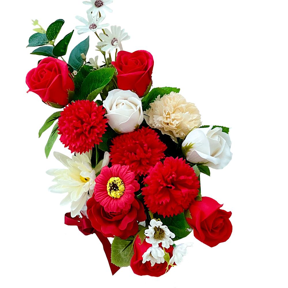  Soap Flower Carnations Center Piece  L (Cherry Red)