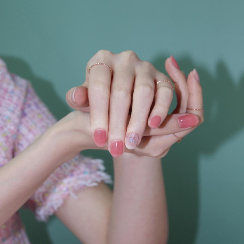Semi-curing Gel Nail Sticker - Twinkle Coral