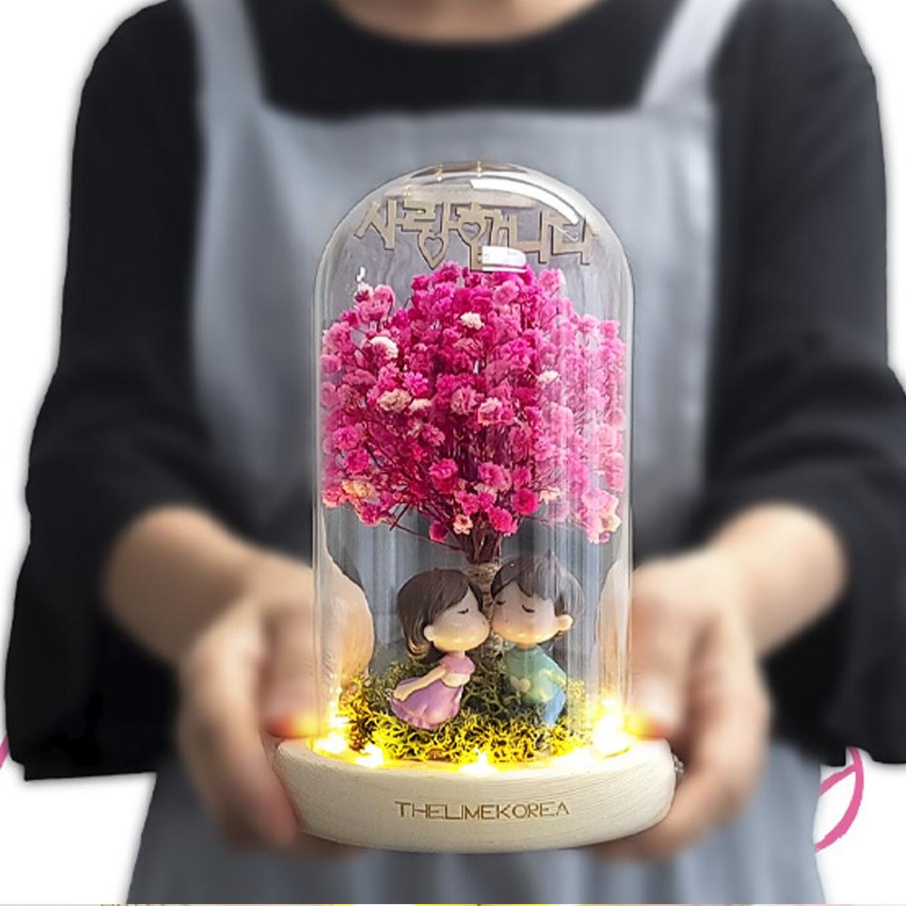 LED Couple Blossom Glass Dome Mood Light Pure Love