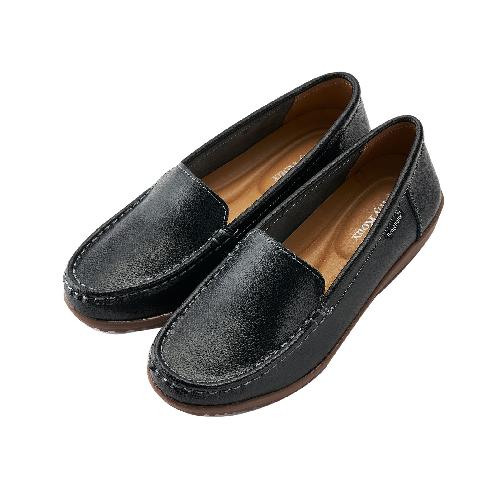 Cushioned Basic Daily Women Comfort Loafers / Black, 235