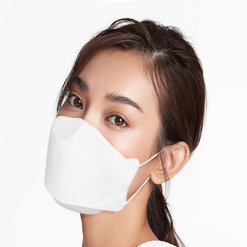 KF94 Fish type(3D) Masks for Adult, 4 Layer Protective Face Mask/White