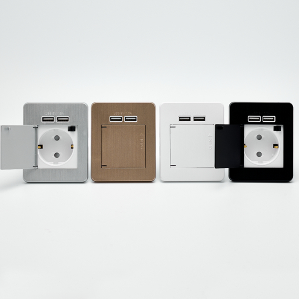 DAVCH mc04 Two Port Built-in Outlet On the Bed with fast charger USB C Types Socket