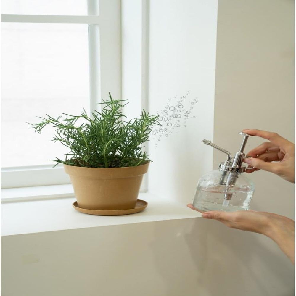 Freefactory Flower Plant Pot with Drainage Holes and Saucer Tray(Small/Moss Green)