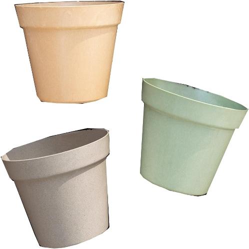Freefactory Flower Plant Pot with Drainage Holes and Saucer Tray(Medium/Brown)