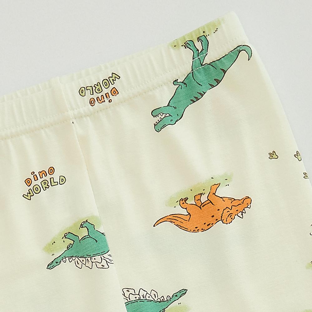 kids wear 40S 3/4 length modal <GREEN DINO>
